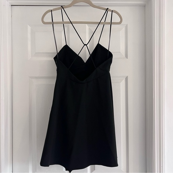 NWT ZARA Black Asymmetrical Strappy Mini Dress S - Picture 8 of 14